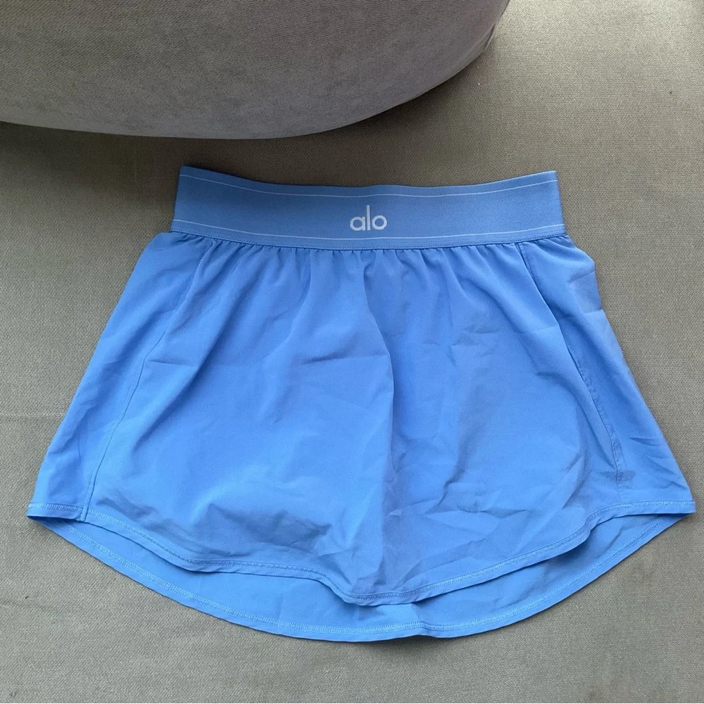 Alo Yoga Match Point Tennis Skirt Crystal Clear Blue XS